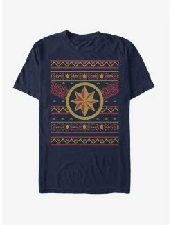 Boxlunch Marvel Captain Marvel Christmas Pattern T-Shirt