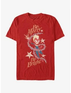 Boxlunch Marvel Captain Marvel Be Merry Be Bright T-Shirt